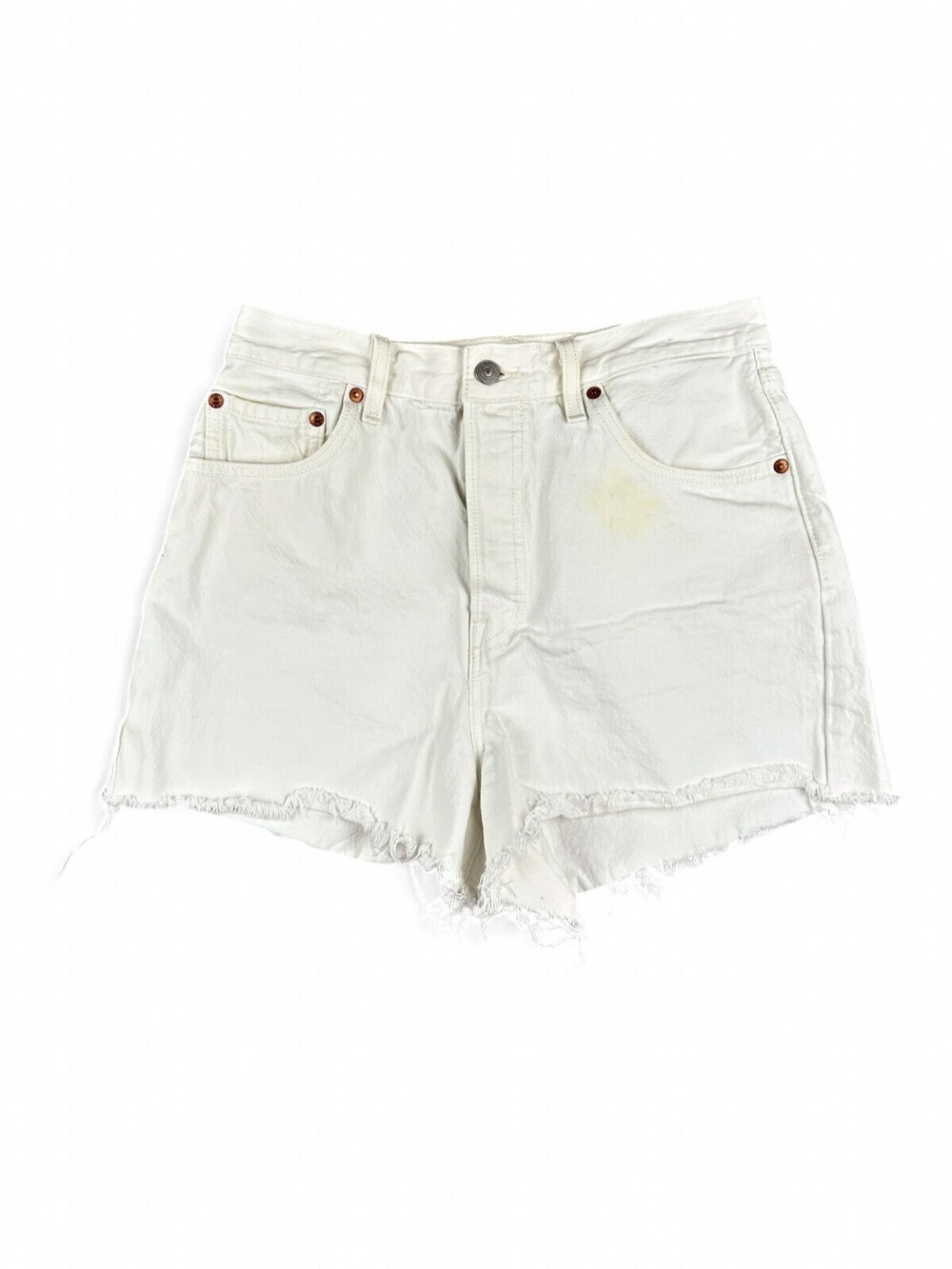 Levi's High Waisted White Denim Cutoff Shorts Size 29